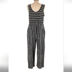 Xhilaration Black and White Striped Jumpsuit